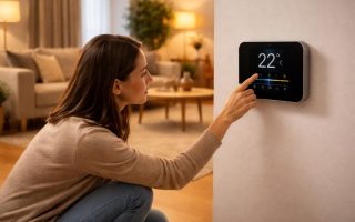 personne-thermostat-salon-moderne-sol-bois