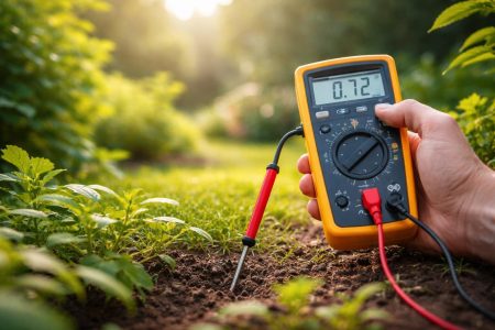 main-multimetre-sonde-sol-jardin