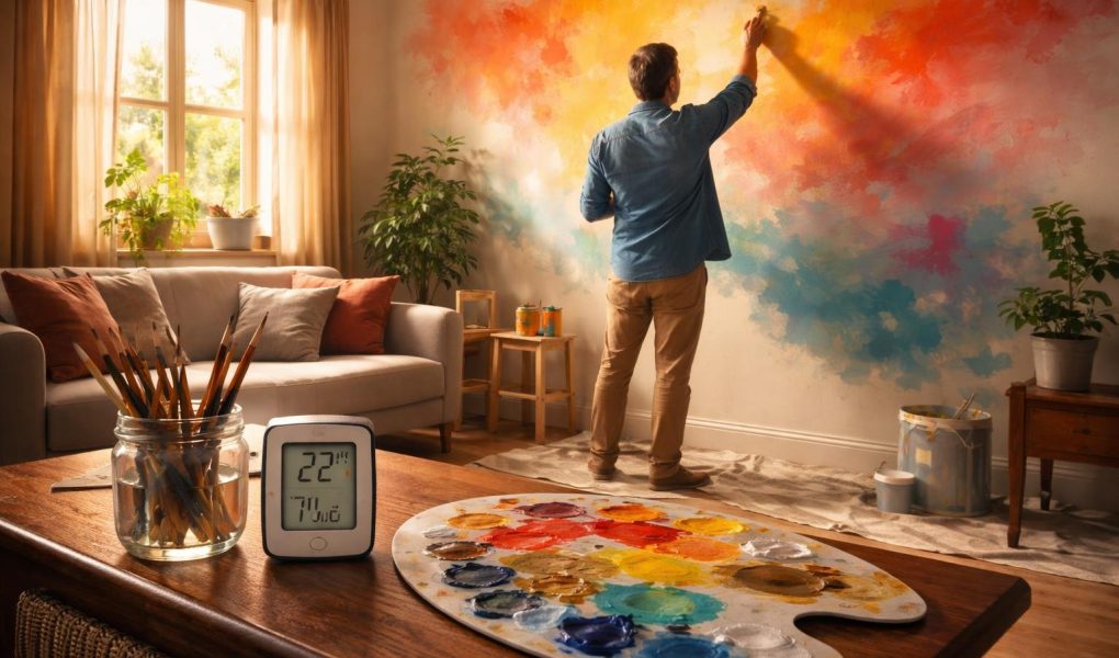 peintre-couleurs-vives-piece-chaleureuse