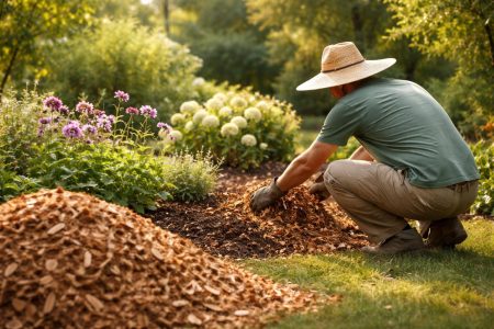 jardinier-chapeau-paille-copeaux-bois