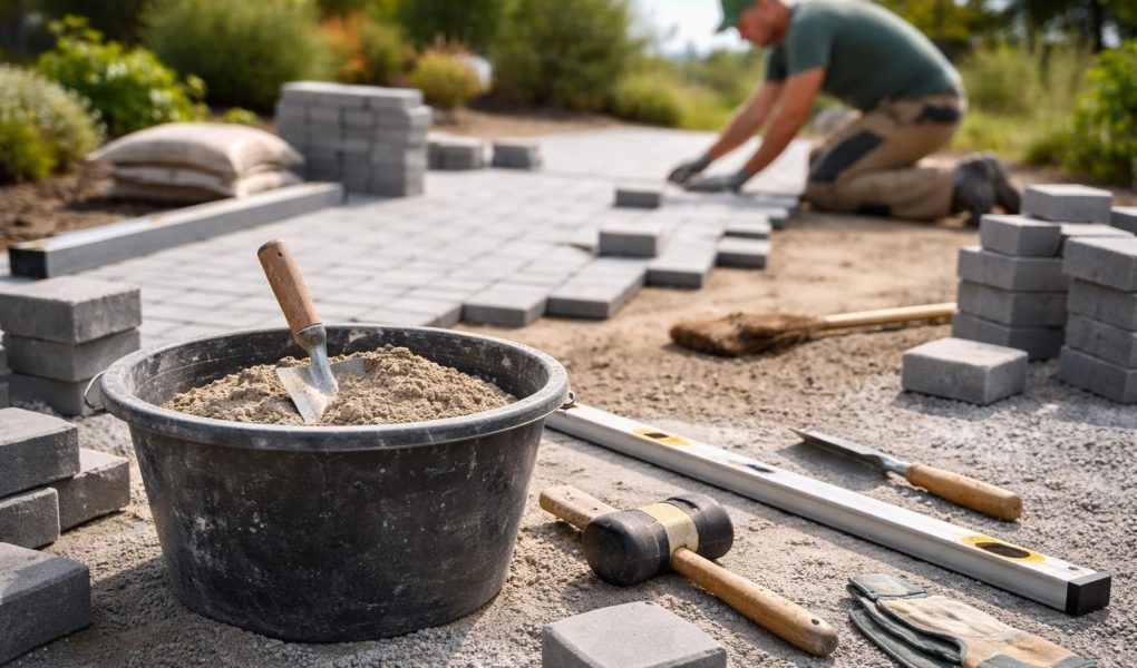chantier-paves-seau-outils-paysagiste