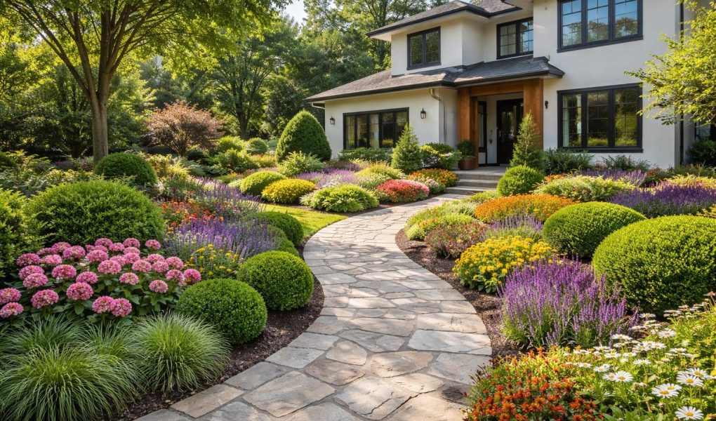 jardin-moderne-fleurs-arbres-ciel