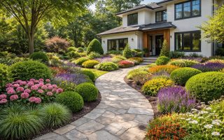 jardin-moderne-fleurs-arbres-ciel