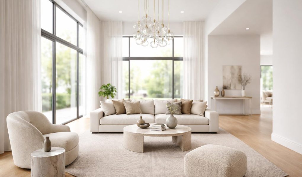 piece-moderne-lumiere-naturelle-lustre