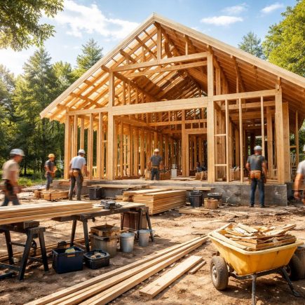 chantier-maison-bois-ouvriers-arbres