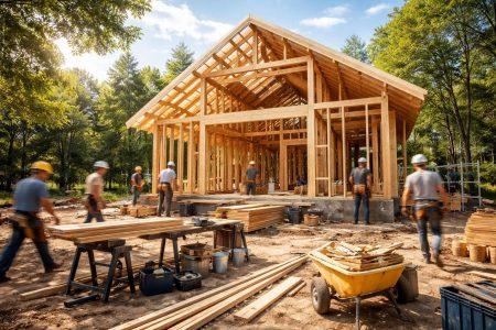 chantier-maison-bois-ouvriers-arbres