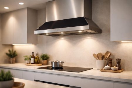 cuisine-moderne-hotte-elegante-plan-travail